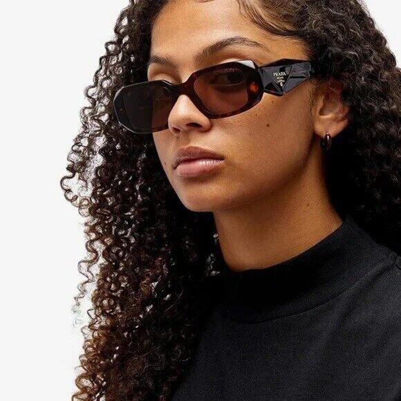 PRADA PR 17WS 2AU8C1 Tortoise Brown Lens UNISEX Sunglasses AUTHENTIC NEW - Picture 8 of 9
